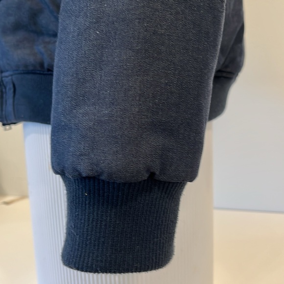 Banana Republic cotton denim-like puffer navy blue inside & outside pocket SZ M - Picture 5 of 14